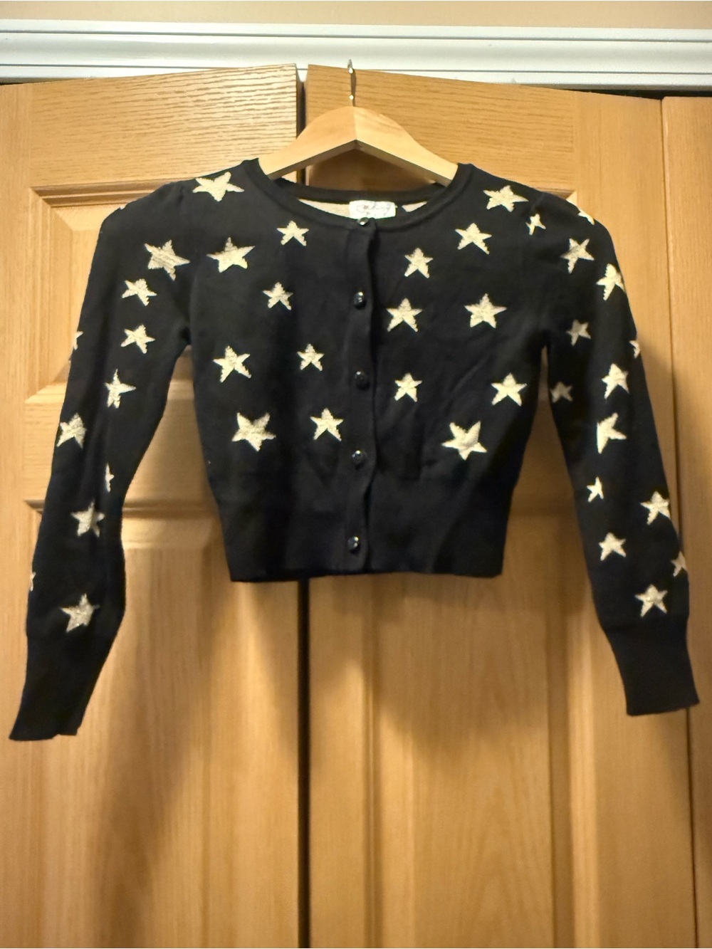 1989 Place Girls Black Star Sweater SZ  7/8